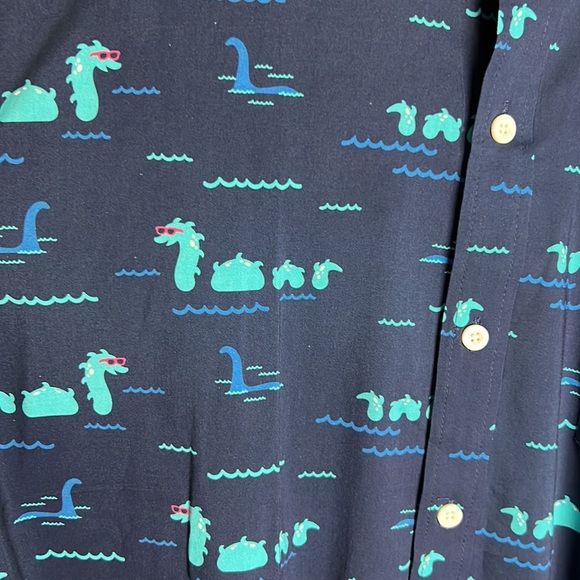 Tipsy Elves Shirt Mens Medium Blue Nothin But Nessy Button Up Hawaiian L - Picture 2 of 5